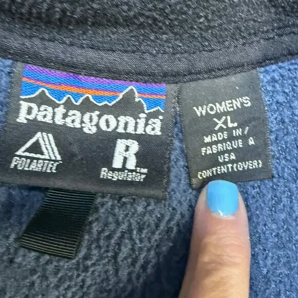 Patagonia Women’s R2 Vintage Jacket XL Blue Black USA EUC - Picture 6 of 11